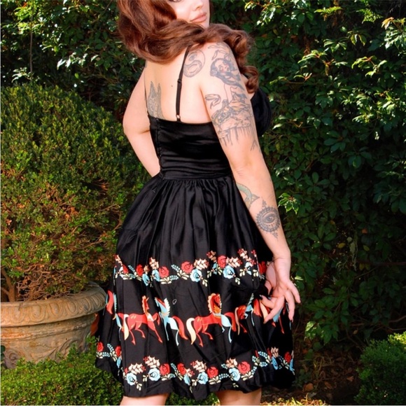 NWT pinup couture ella Pegasus unicorn border print dress - Picture 2 of 7